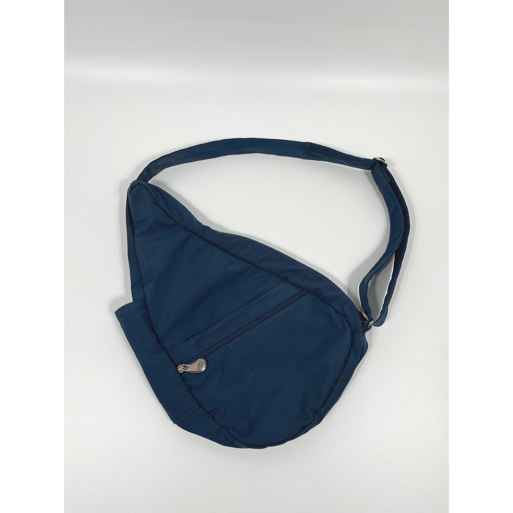 AmeriBag Healthy Back Bag Blue Nylon Sling Teardrop Ergonomic Travel Crossbody